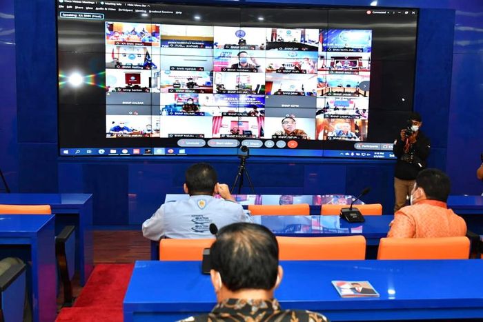 Para pimpinan Badan Narkotika Nasional Provinsi dan Kabupaten se-Indonesia secara virtual.
