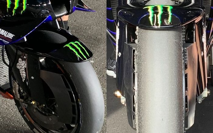 Spakbor depan yang unik dipamerkan Yamaha pada hari keempat tes pramusim MotoGP 2021 di Qatar