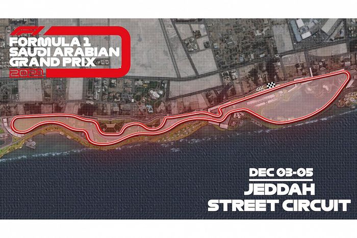 Layout sirkuit jalan raya kota Jeddah F1 Arab Saudi 2021