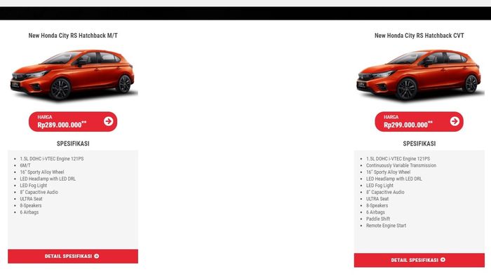Harga Honda City Hatchback RS akhirnya resmi dirilis, mulai Rp 289 juta, pengiriman ke dealer mulai 8 April 2021.