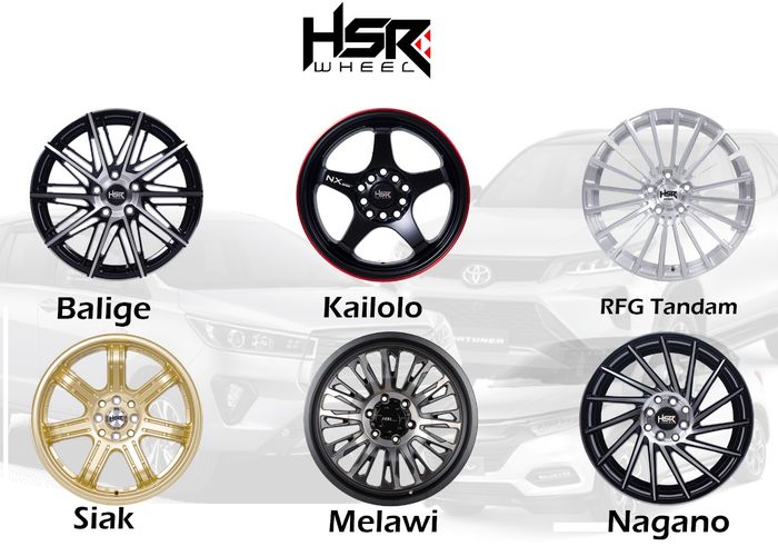 Beberapa opsi pelek dari HSR Wheel untuk mobil terkena insentif PPnBM 