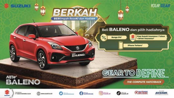 Promo BERKAH Ramadhan untuk pembelian Suzuki Baleno