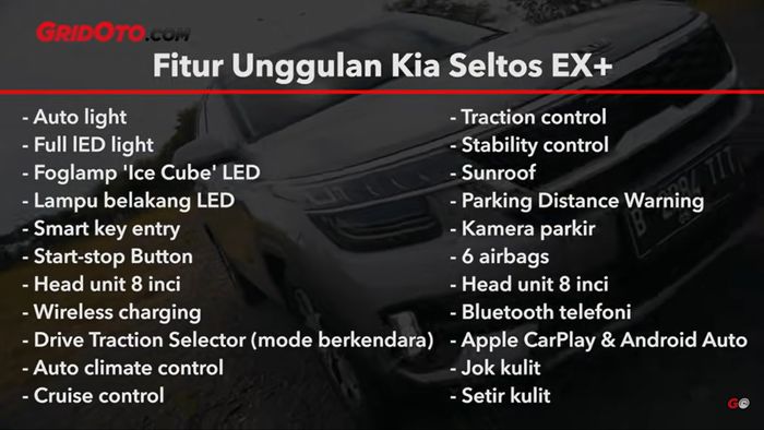 Data Fitur Kia Seltos EX+