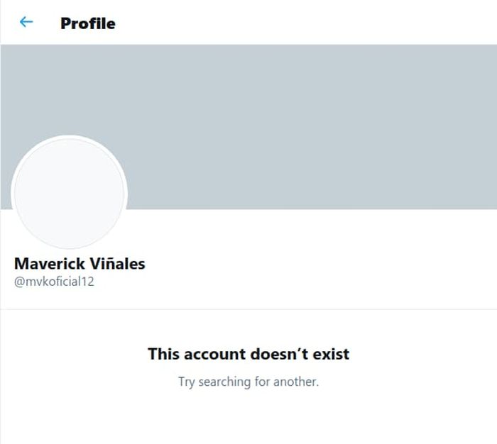 Akun Twitter Maverick Vinales yang sempat menghilang dari linimasa. 