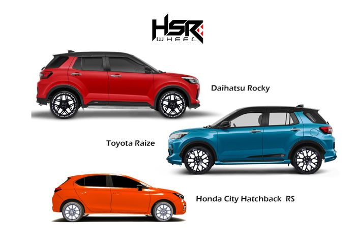 Ada 3 pilihan pelek HSR baru yang disesuaikan dengan desain Raize, Rocky dan City Hatchback