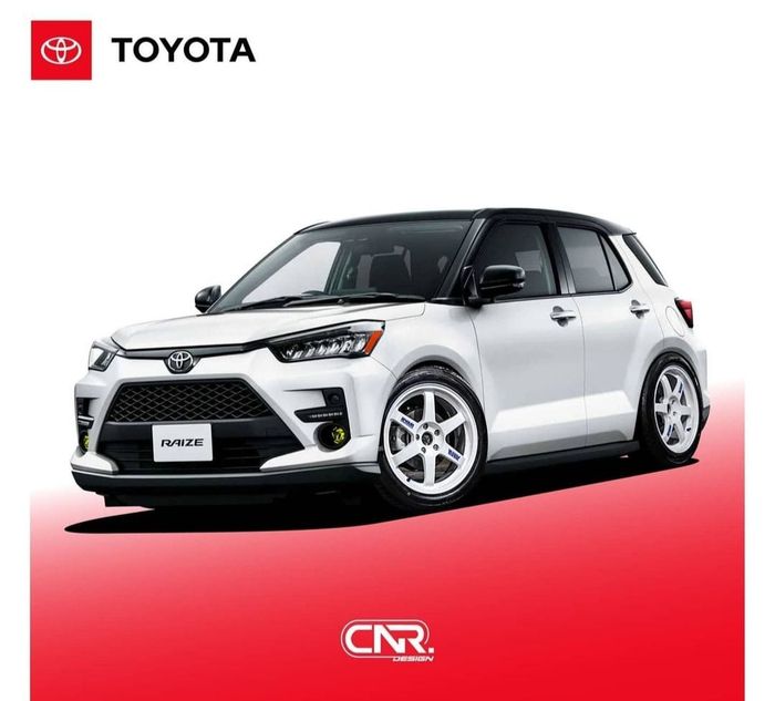 Modifikasi digital (digimods) Toyota Raize karya akun @cnr.dsign