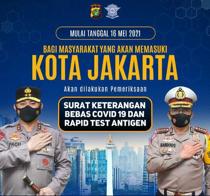 Bagi masyarakat yang masuk ke kota Jakarta diperiksa 