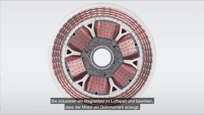 Koil di dalam motor listrik Mahle.