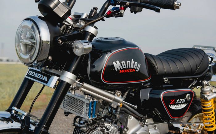 Garpu depannya dipasangi steering damper Ohlins biar handling lebih rigid