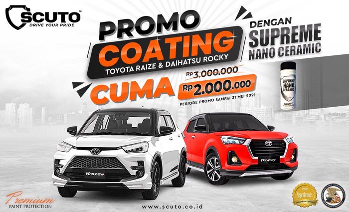 Promo nano ceramic coatin untuk pengguna Raize dan Rocky berlaku hingga 31 Mei 2021