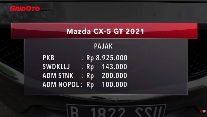 Pajak Kendaraan Bermotor Mazda CX-5 GT