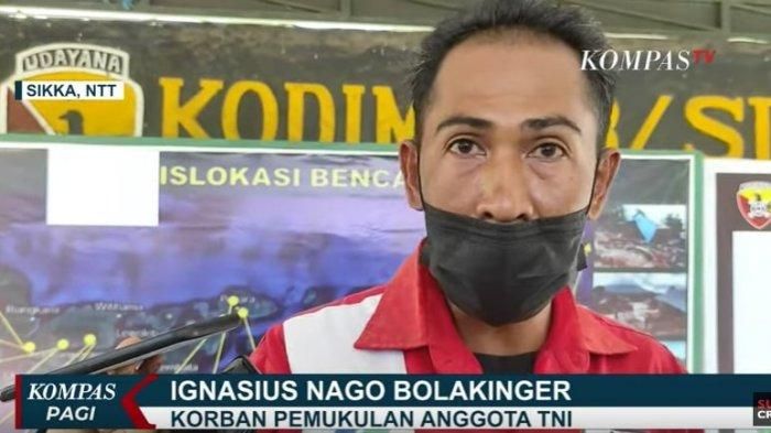 Korban pemukulan anggota TNI, Ignasius Nago Bolakinger. (tangkapan Layar Youtube Kompas)