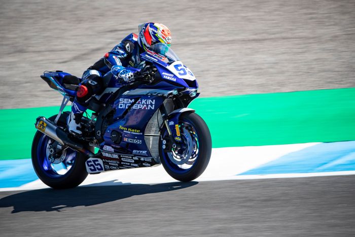 Galang Hendra pada balapan pertam WSSP Portugal di sirkuit Estoril.