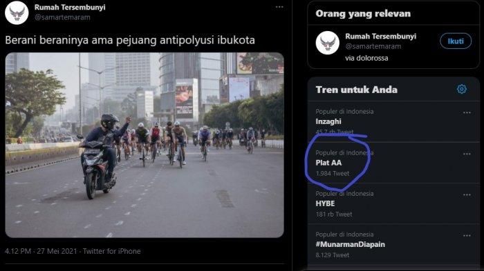 Plat AA dan Kebumen trending Twitter (Twitter) ()