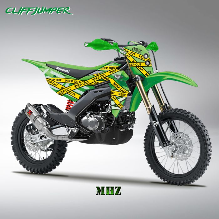 Kawasaki Z125 Pro disulap menjadi pacuan garuk tanah dengan bodi dan kaki-kaki milik KX100