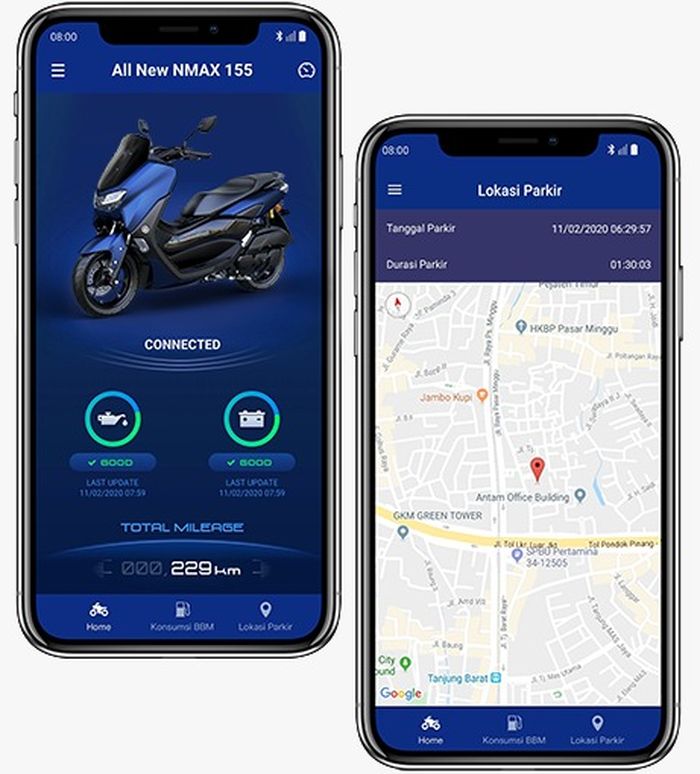 Untuk Maxi Yamaha yang sudah dibekali fitur Y Connect, bisa pantau kondisi aki atau baterai melalui smartphone