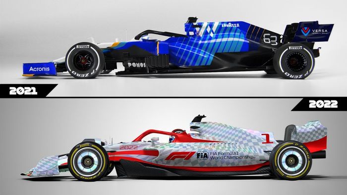 Bodywork mobil F1 2022 vs F1 2021