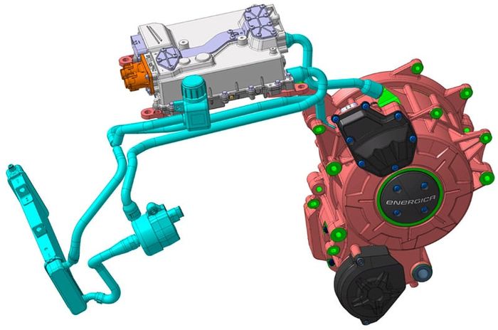 Dinamo dan inverter Energica Ego+ dikasih pendinginan cairan