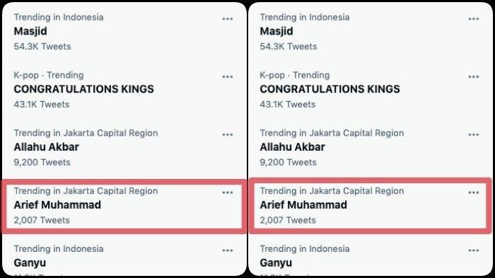 Nama Arief Muhammad Trending Twitter