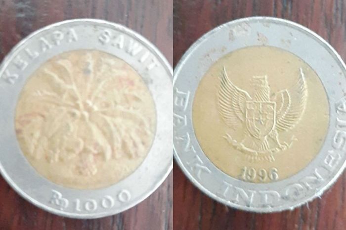 Uang koin Rp 1000 gambar kelapa sawit dijual lebih mahal dari motor matic premium.