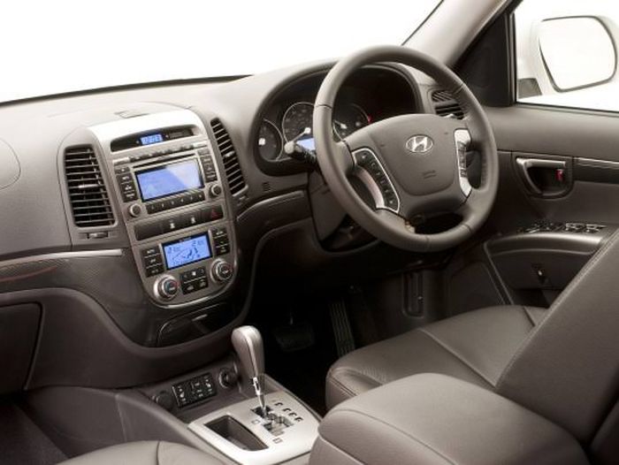 Ilustrasi Interior Hyundai Santa Fe generasi kedua dengan tuas transmisi Shiftronic