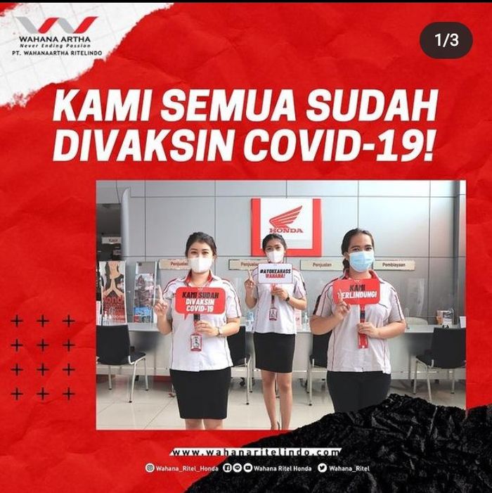 Seluruh SDM jaringan dealer dan AHASS Wahana sudah divaksinasi