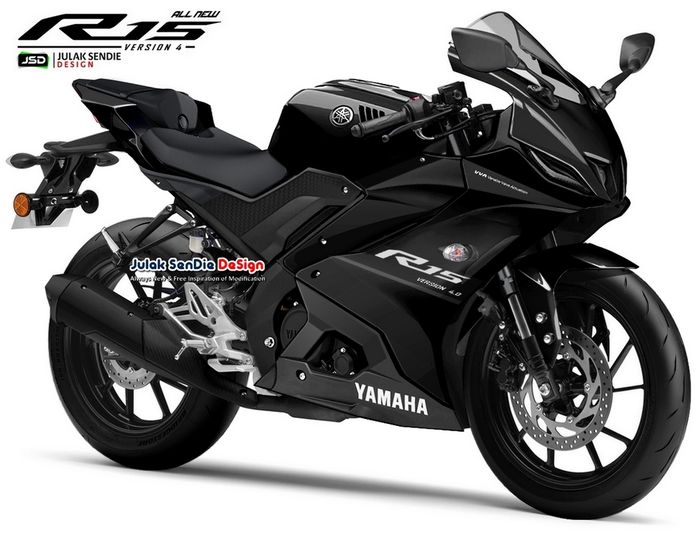 Yamaha YZF-R15 generasi ke-4 versi digimod karya Julak Sendie Design (JSD) warna hitam