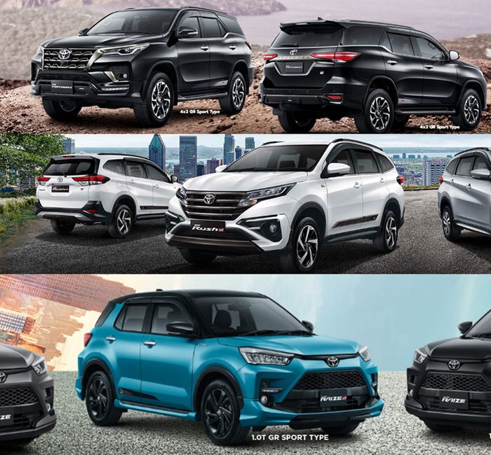 Toyota GR Sport Line Up. Fortuner GR Sport, Raize GR Sport, Rush GR Sport