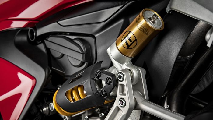 Monosok Ducati Panigale V2 pakai Sachs di sebelah kiri dengan setelan preload, compression, dan tension