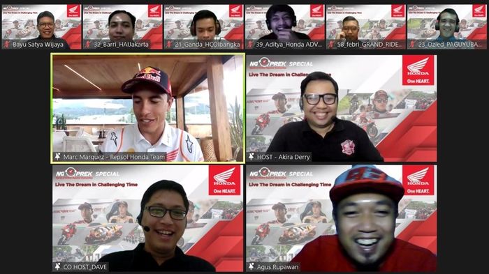 Pembalap Honda MotoGP, Marc Marquez sapa Indonesia secara online