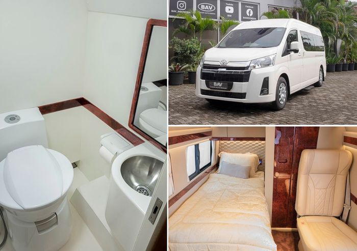 Toyota HiAce Premio Motorhome BAV ada tempat tidur dan toiletnya