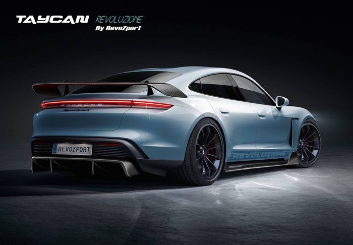 Modifikasi Porsche Taycan dengan body kit Revoluzione garapan RevoZport