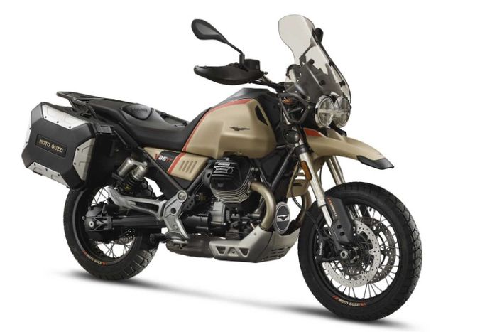 Penampakan Moto Guzzi V85 TT Travel yang berkelas.