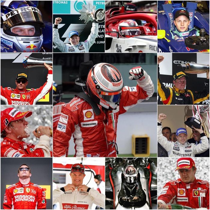 Kolase foto Kimi Raikkonen sepanjang kariernya di F1