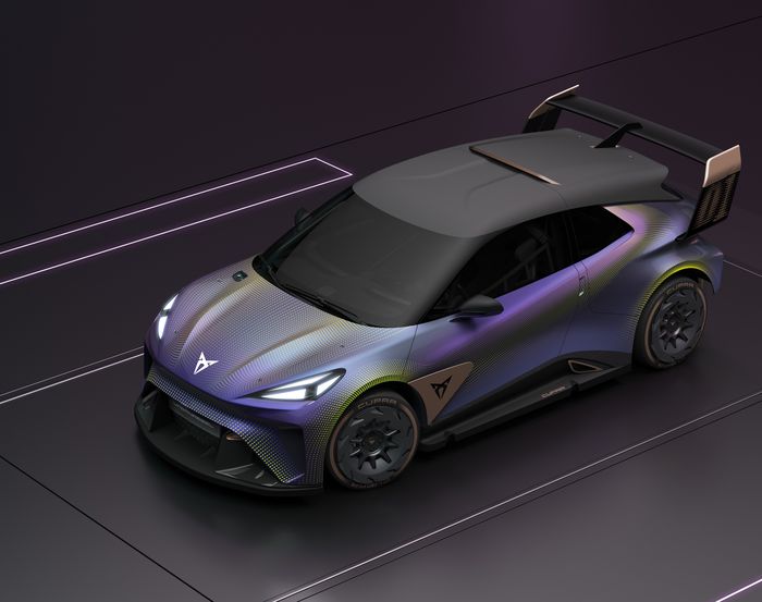 Ilustrasi top down view dari mobil konsep Cupra UrbanRebel.