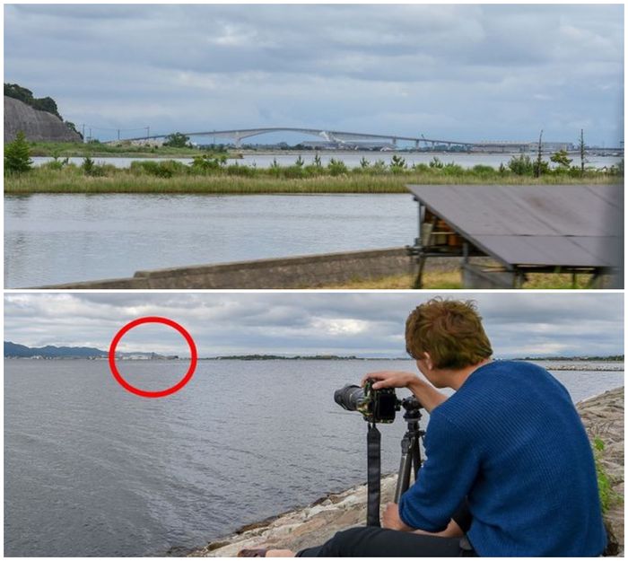 Fakta sebenarnya foto Jembatan Eshima Ohashi.