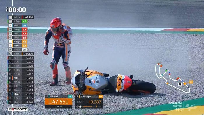 Marc Marquez crash di FP3 MotoGP Aragon 2021 (11/9)
