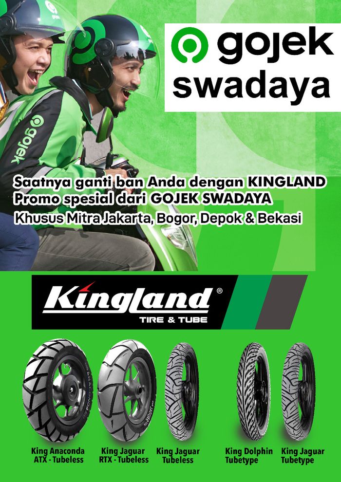 promo Gojek swadaya yang bekerja sama dengan PT. King Tire Indonesia (Kingland)