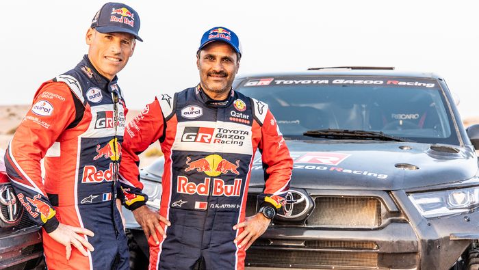 Nasser Al-Attiyah, driver Toyota Gazoo Racing asal Qatar, akan ditemani oleh navigator Mathieu Baumel.