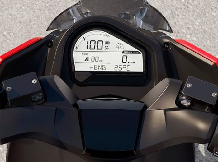 Tampilan panel instrumen digital motor listrik SEAT Mo