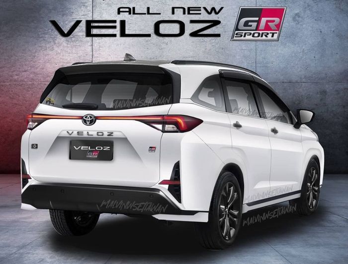 tampilan belakang modifikasi digital Toyota Veloz baru ala GR Sport