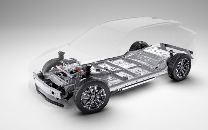Ilustrasi sasis Toyota bZ4X.