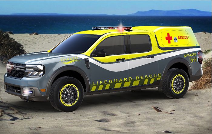Modifikasi Ford Maverick berlabel Lifeguard Rescue di SEMA 2021
