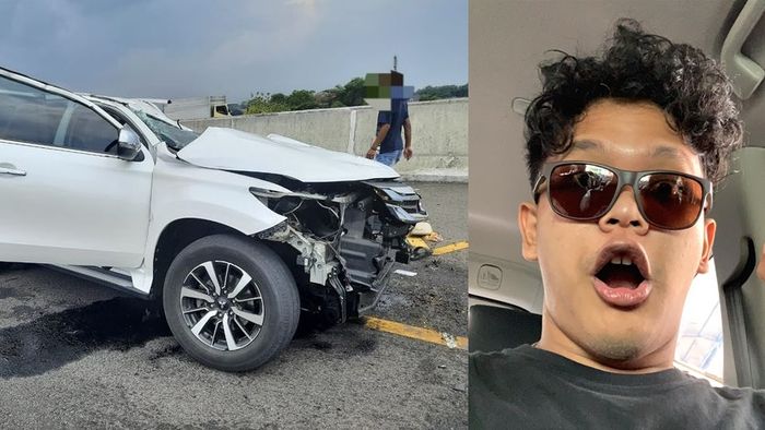 Sosok Tubagus Joddy (kanan) yang jadi sopir Mitsubishi Pajero Sport milik Vanessa Angel.