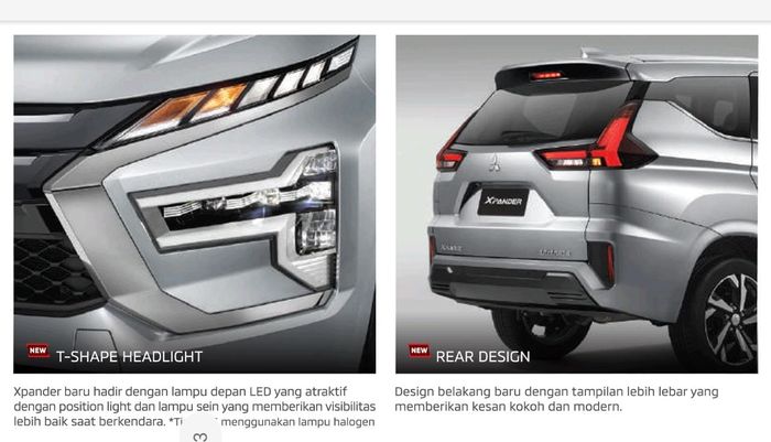 Desain lampu depan dan belakang Mitsubishi New Xpander