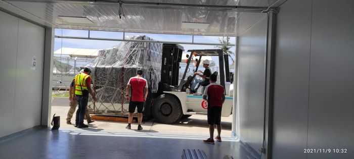 Beberapa kargo milik tim lain pun telah berada di paddock sirkuit Mandalika
