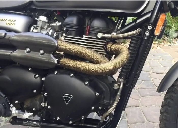 Ilustrasi exhaust wrap di knalpot motor