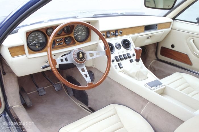 Tampak interior Lamborghini Espada.