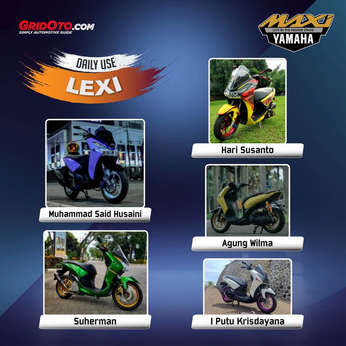 5 Finalis peserta modifikasi Yamaha Lexi daily use Customaxi 2021