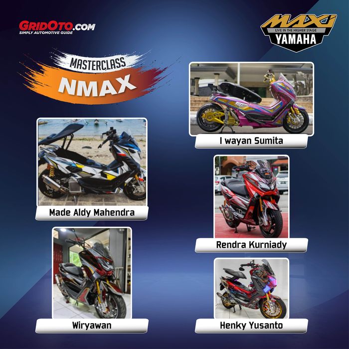 5 finalis peserta modifikasi Yamaha NMAX masterclass pada Customaxi Online Yamaha